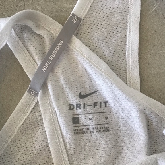 Nike Running Backless Dri-Fit White Tank, Medium - Picture 10 of 14